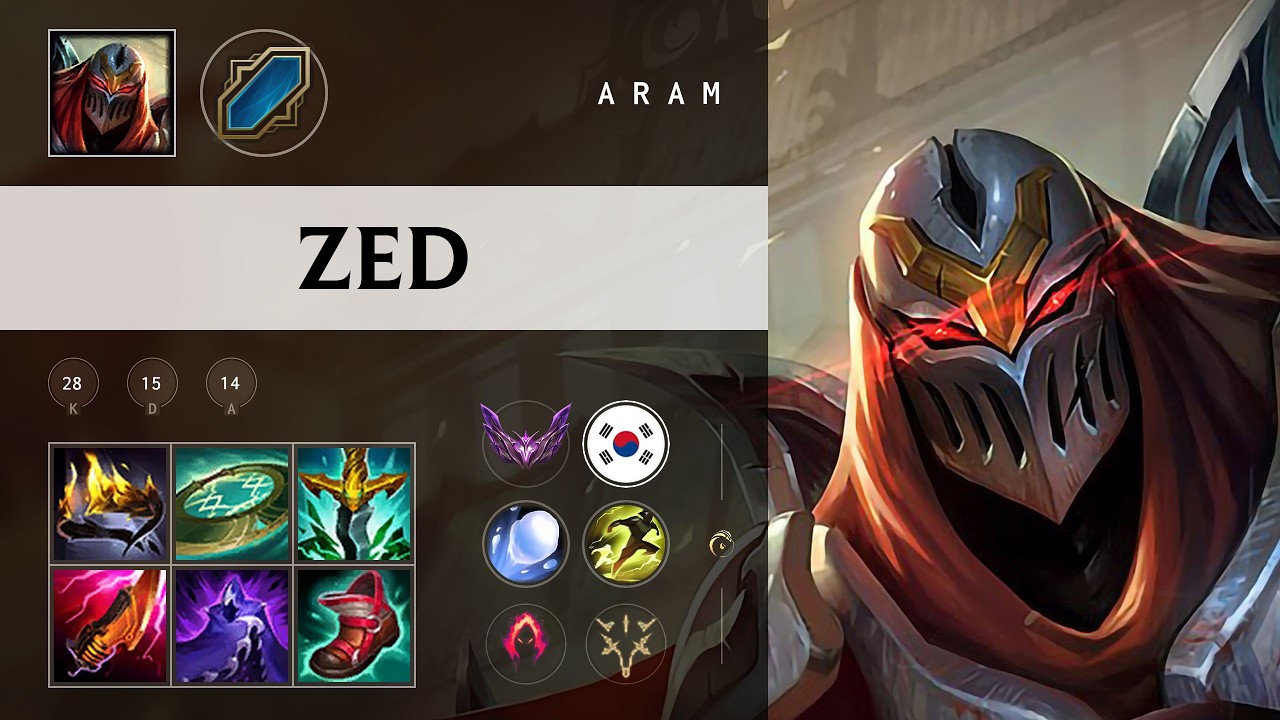 Zed ARAM - KR Master Patch 26.09 - YouTube