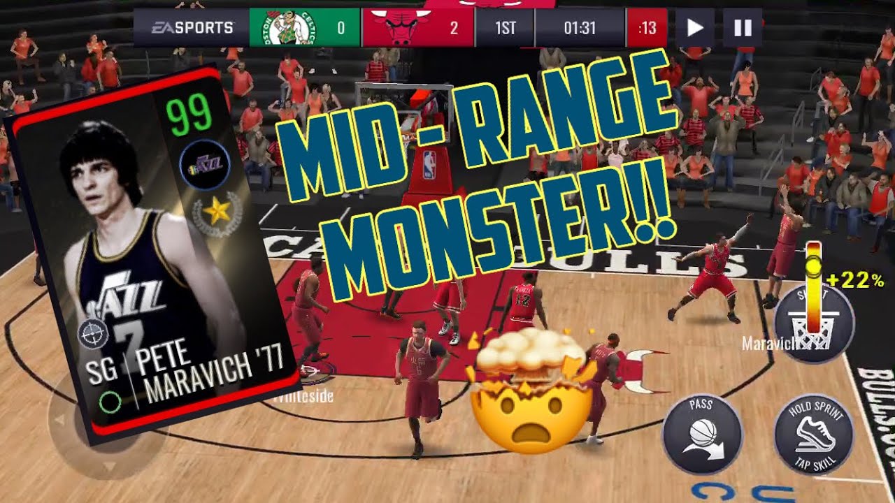 *MID RANGE MONSTER* PISTOL PETE MAROVICH GAMEPLAY!! NBA Live Mobile 19 Gameplay