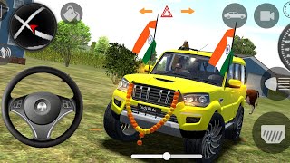 Modified Mahindra yellow Scorpio Gameplay 2026 | Indian Car Simulator 3D | Car Driving Game 🎮 screenshot 1