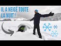 Je dors en MONTAGNE sous la tente et il NEIGE toute la nuit !