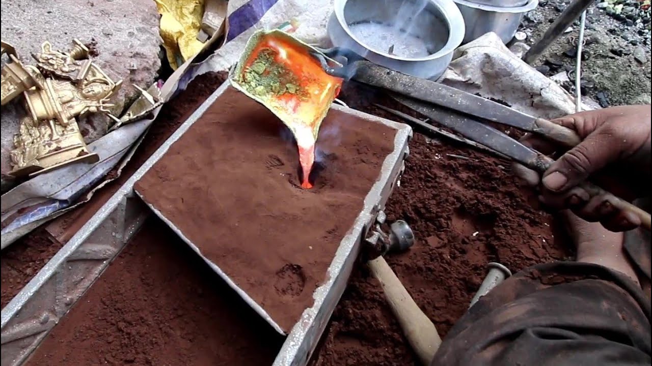 brass sculpture making in full HD || making of hindu godess sculpture with brass