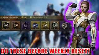 DON'T MISS OUT ON LOOT! THINGS TO DO BEFORE WEEKLY RESET IN DESTINY RISING!