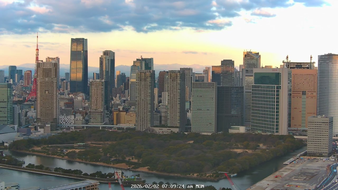 Tokyo Sunset 4K | Minato & Tsukiji City View Japan | Archive 2026-02-02