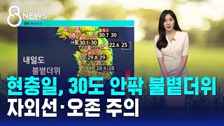 [날씨] 현충일도 30도 안팎 불볕더위…자외선·오존 주의 / SBS 8뉴스