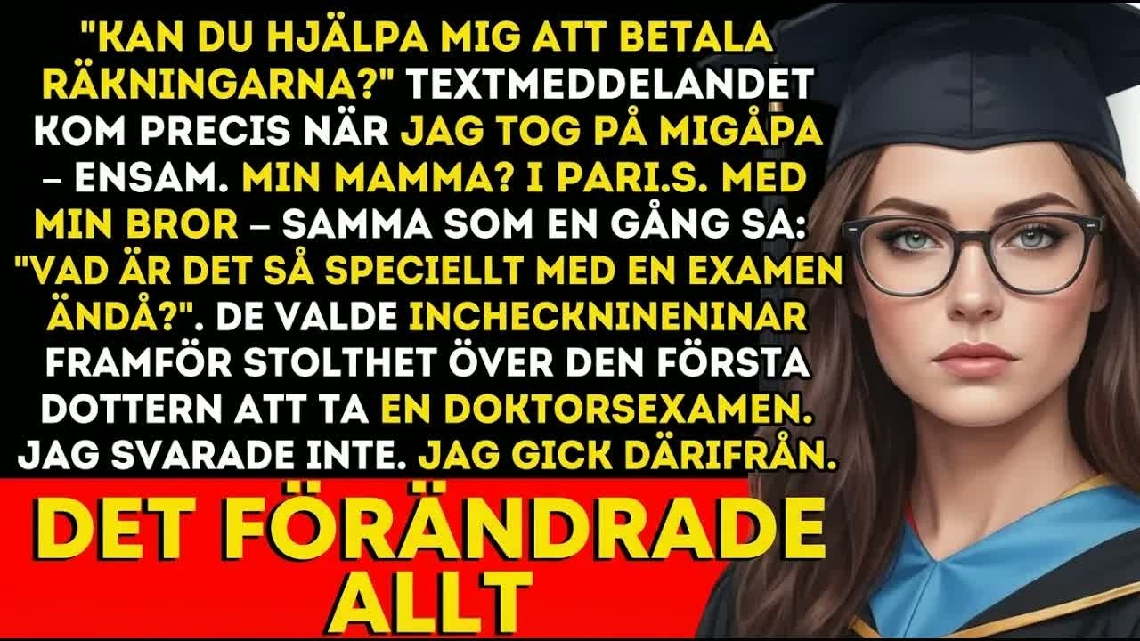 Smset kom medan jag drog på mig examenskappan. ”Familjen glömmer dig inte – de minns bara din plånbok. Kan du hjälpa till med hyran?” Inga gratulationer. Ingen stolthet. Bara en begäran. Jag stod...