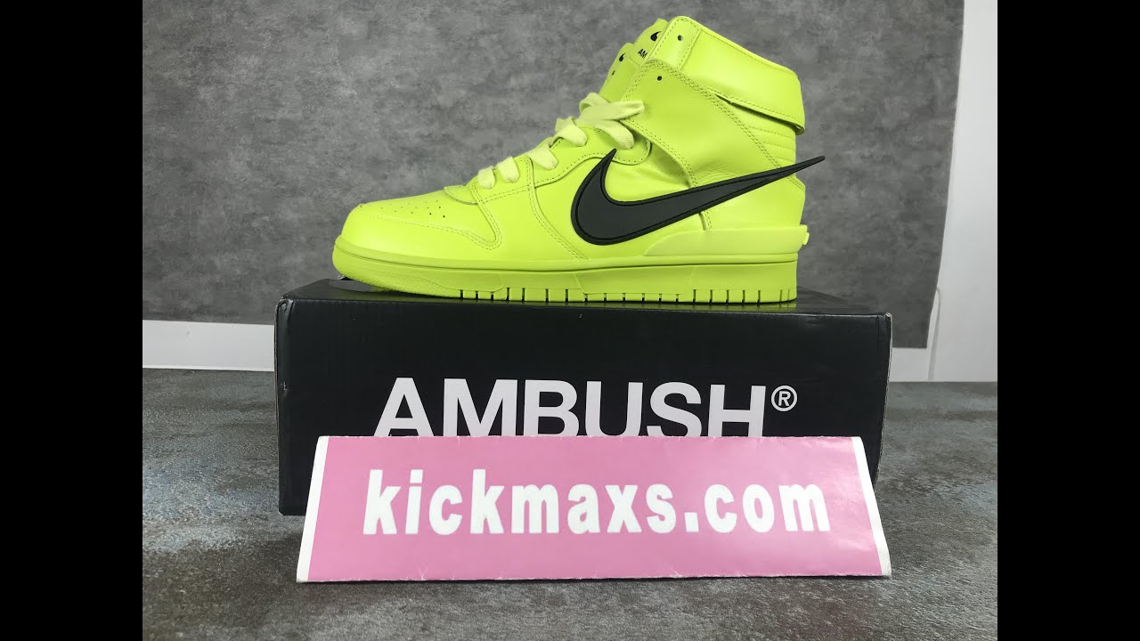 Unboxing Nike Dunk High AMBUSH Flash Lime CU7544-300 kickmaxs dot com