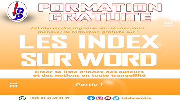 Microsoft Word : Créer et gérer les Index (Partie 1)