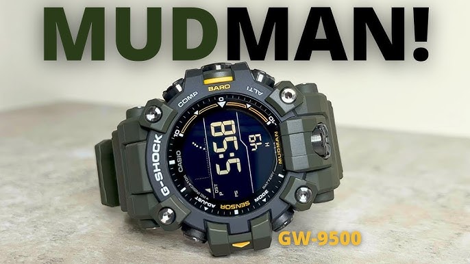 Casio G-SHOCK Mudman GW-9500-1A4ER Watch  Solar power batteries,  Structured water, Car led lights