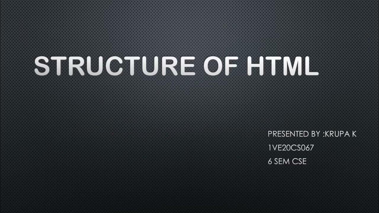 HTML Introduction to html and structure of html - YouTube