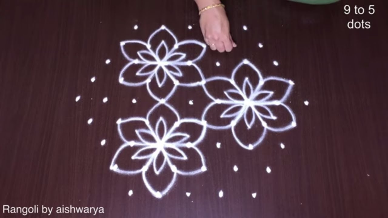 Simple Cute Flower Rangoli Designs
