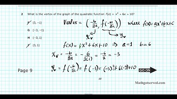 Algebra I EOC STAAR 2013 Pt I # 1-5 texas achievement test