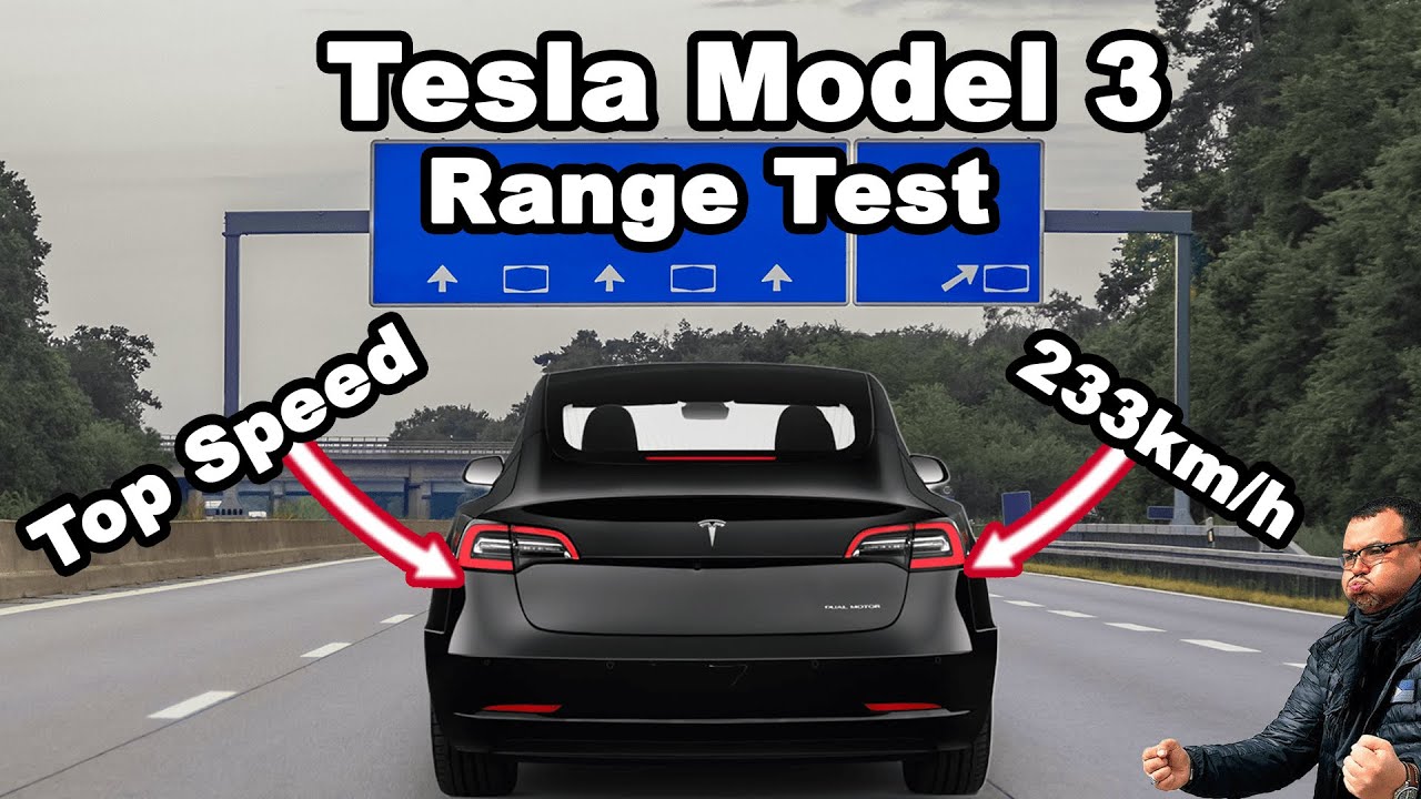 Tesla Model 3 Reichweite Autobahn Tesla Model 3 🔋 Wie schnell stirbt der Akku? Range Test - Top Speed