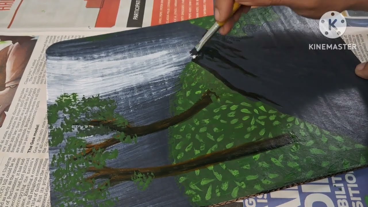 Waterfall Model Using Cardboard Waterfall Painting on cardboard - YouTube
