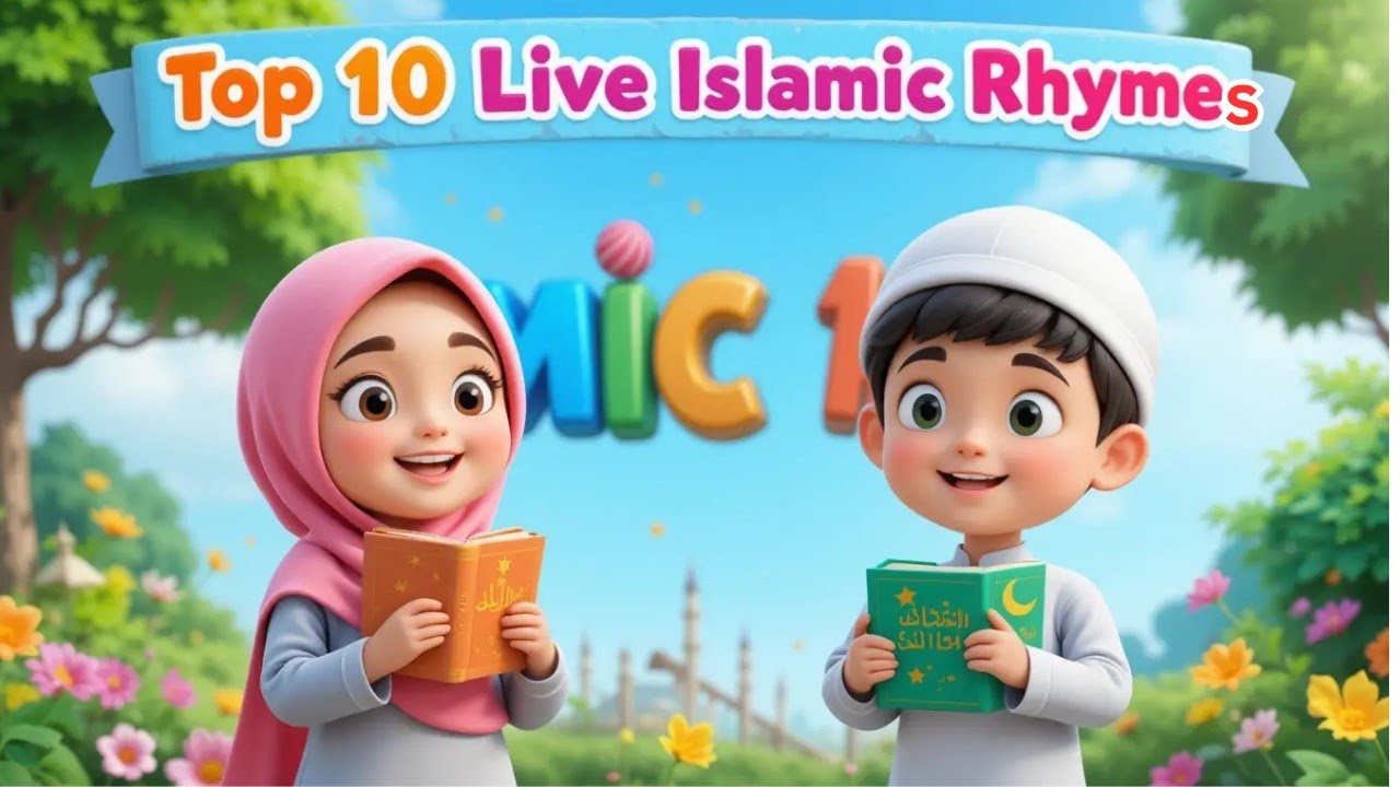 🔴 LIVE: 10 Beautiful Islamic Rhymes for Kids | Moral Lessons