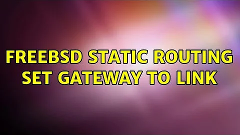 FreeBSD static routing set gateway to link (2 Solutions!!)