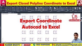 Export Closed Polyline Coordinate Cad to Excel | export polyline coordinate to excel | Polyline Lisp