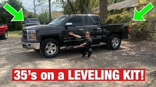 How to FIT 35s on a LEVELING KIT with NO SCRUBE!!