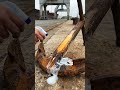 Hand spraying ship anchor cleaning #rusty