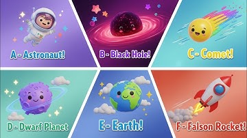 Learn Space A to Z for Kids | ABC Space Song with Planets, Stars & Rockets 🌌 | Dino World TV