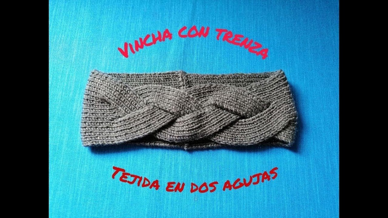 Aprende a tejer 🧶  Vincha / Diadema / banda con trenza tejida en dos agujas 🥢