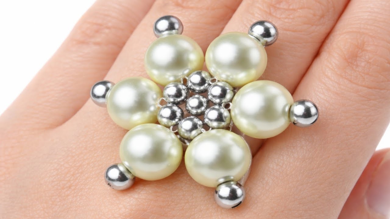 How to Make a Pearl Flower Ring | Easy DIY Beaded Ring Tutorial
