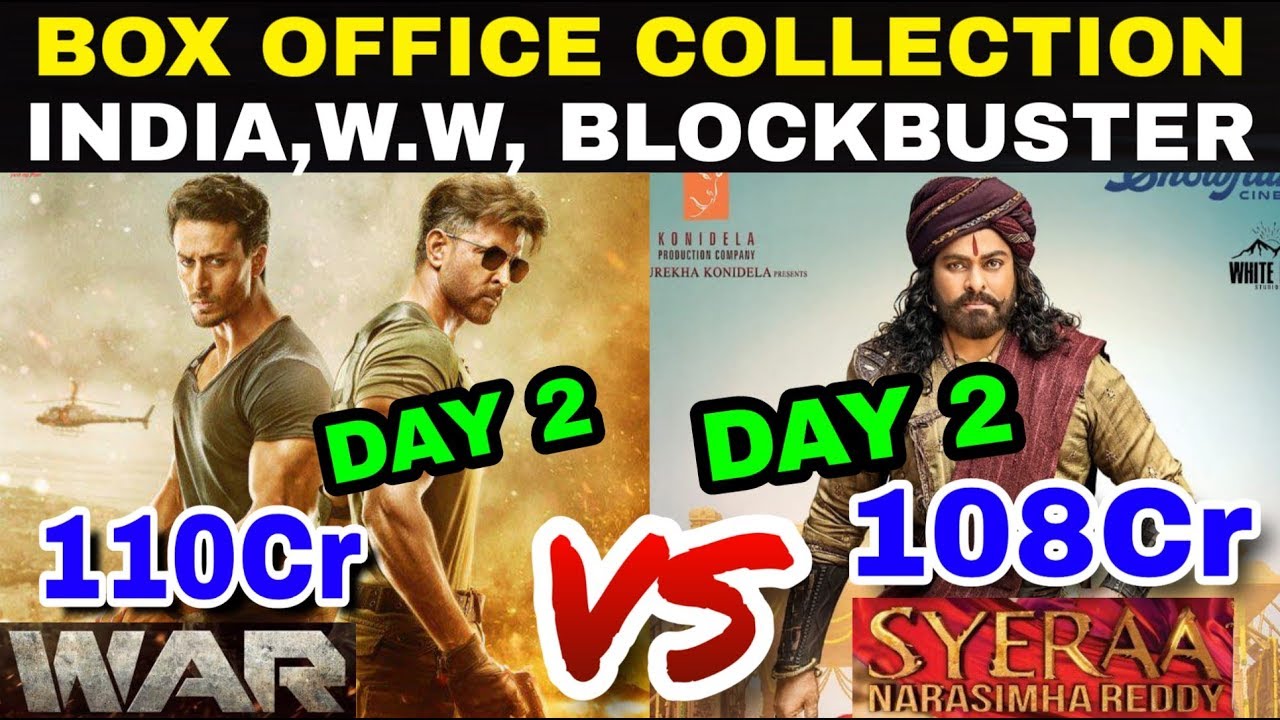 War & Sye Raa Movie Box Office Collection Day 2 | Blockbuster | India,W W