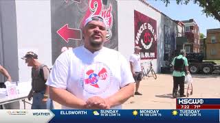 Angel Martinez of A Second Chance Bail Bonds is interviewed for KSCW-TV (CW Wichita, KS)