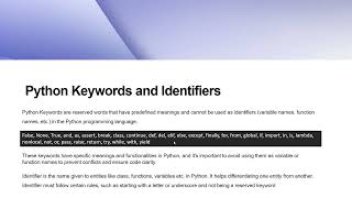 7 Python Keywords and Identifiers