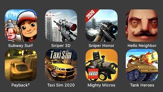 Subway Surfers, Sniper 3D, Sniper Honor, Hello Neighbor, Payback 2, Taxi Sim 2020, Mighty Micros... screenshot 5