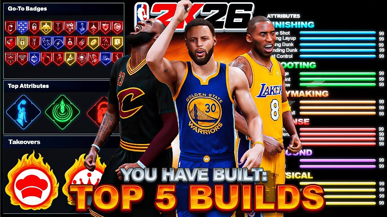 TOP 5 BEST BUILDS in NBA 2K26! *NEW* OVERPOWERED BUILDS 2K26! Best ...