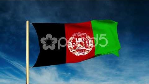 Afghanistan Flag Slider Style. Waving In The Win With Cloud Background Animation