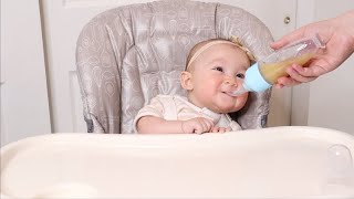 Silicone Baby Spoons Review | Baby Feeding Spoon with Standing Base for Infant Mouth Dispensing
