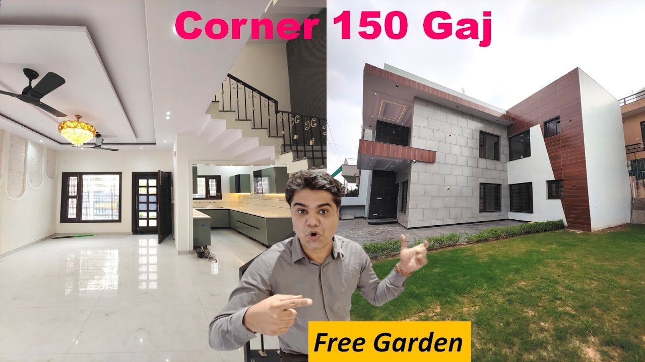 150 Gaj Corner House Design with Garden | 150 Gaj House Design with 4 Bedroom | House Design Ideas