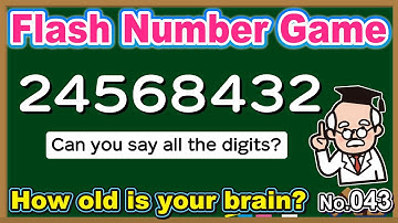 【No.043】Flash Number Games🧠 BRAIN TRAINING 💪 | Less than 20% correct in the 60s!?【9 Questions】