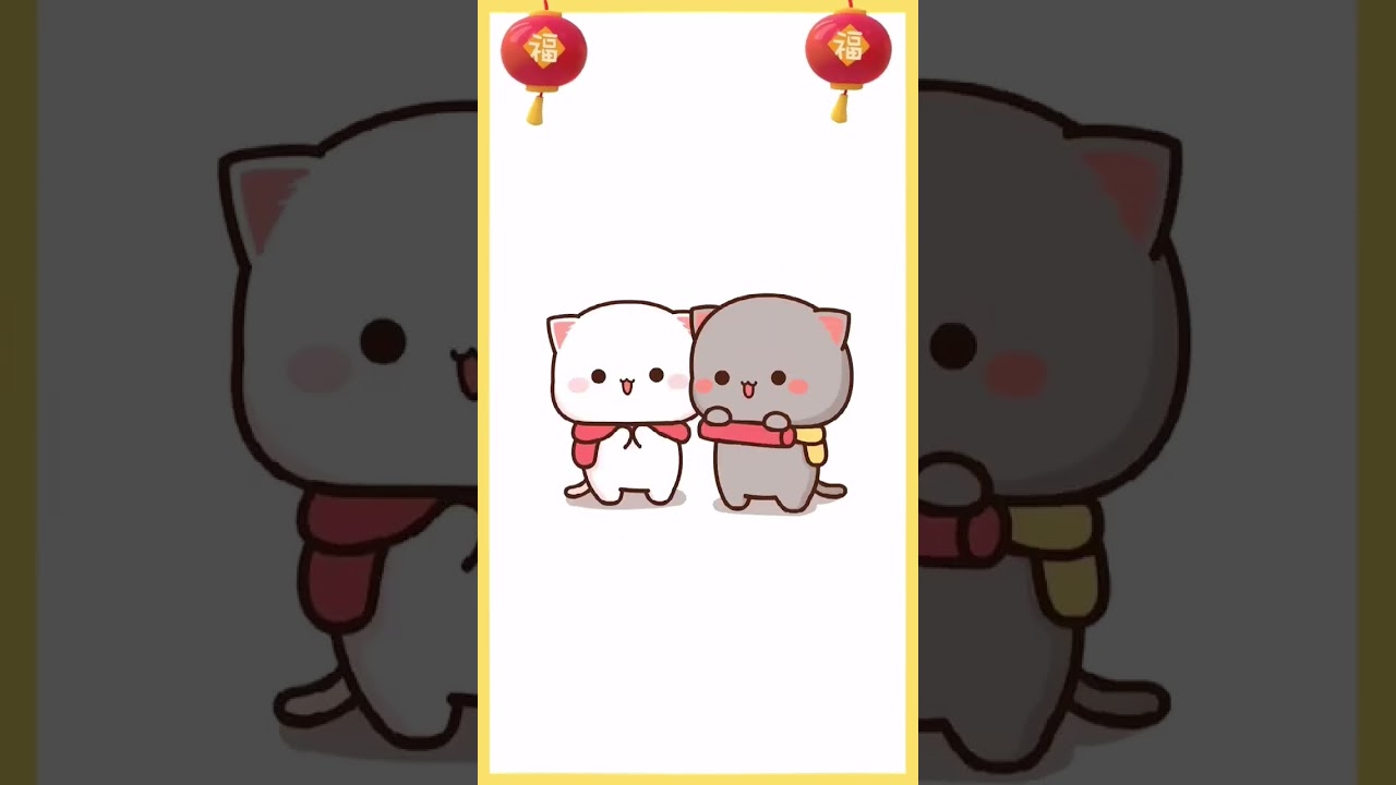 Peach cat New Year sticker pack trailer part - 2 