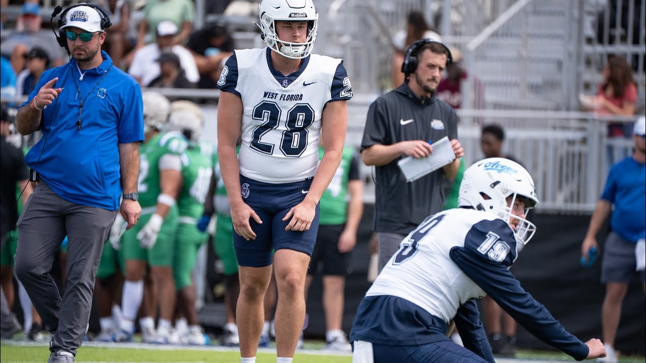 Reid Grek - 38 Yard Field Goal in University of West Florida Spring ...