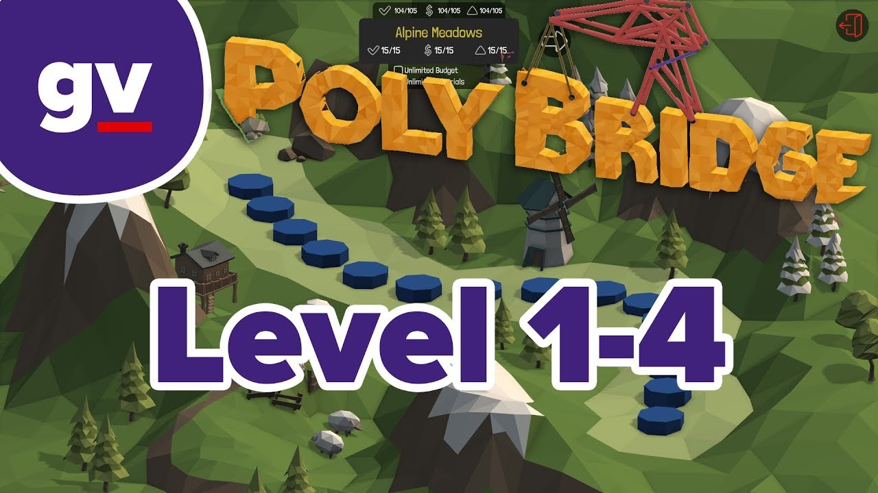 Poly Bridge 1-4: Slanted Bridge (Прохождение)