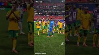 Bafana Bafana with their fans after a promising performance 🇿🇦🥹
