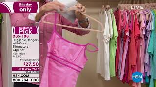 Huggable Hangers with Odor Eliminators Chrome 74piece Set