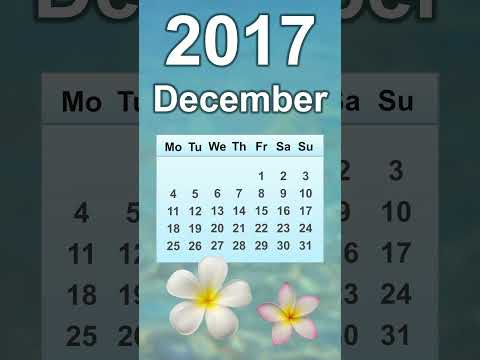 December 2017 Calendar 