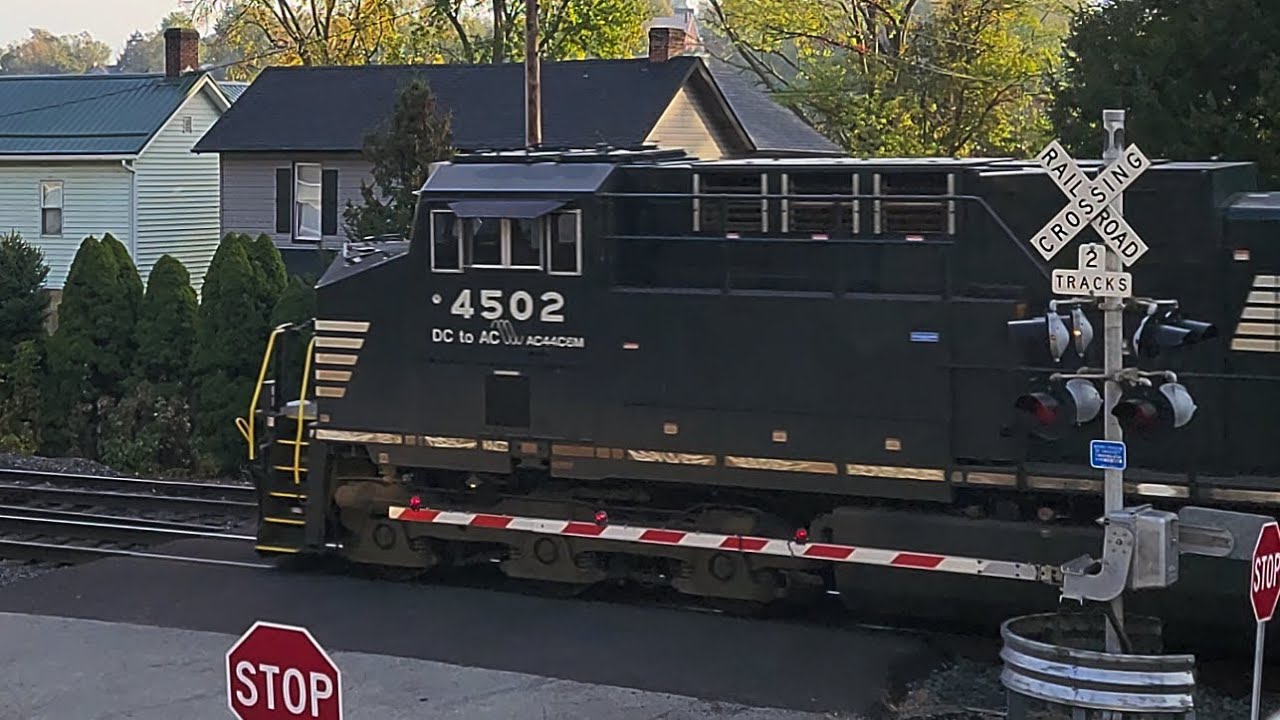 Triple NS Locomotives Hauling Covered Hoppers, Unknown Materials 
