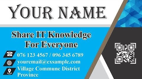 Make Business Card By Corel Draw | Khmer