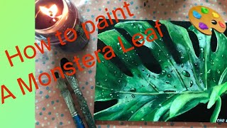How to paint a monstera leaf | Acrylic Painting | Tutorial Art