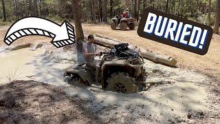 CAN-AM 850 XMR Finds A NASTY Mud Hole! *STUCK*