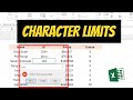 How To Set Character Limits In Excel