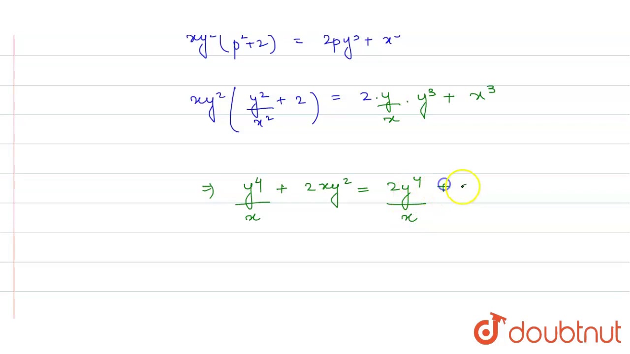 Solve Xy 2 P 2 2 2py 3 X 3 Youtube