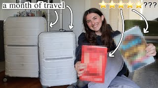 packing for a month of travel + finding a five star book 🧳🌎📖