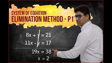 Class 8 | System of Equation - P1 - Elimination Method