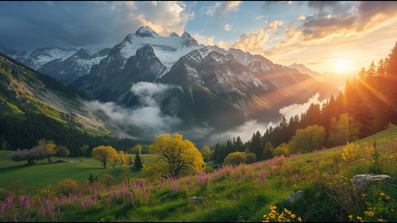 4K Spring Flowers Background | Nature Art Framed Screensaver | Spring Atmosphere Loop