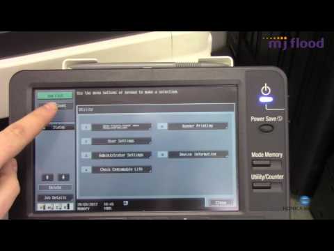 Konica Minolta Bizhub C203 C253 C353 How To Get Meter Readings Youtube